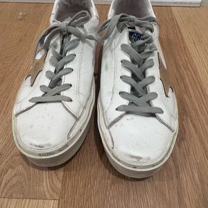 Golden Goose White and Gold Women’s Sneakers